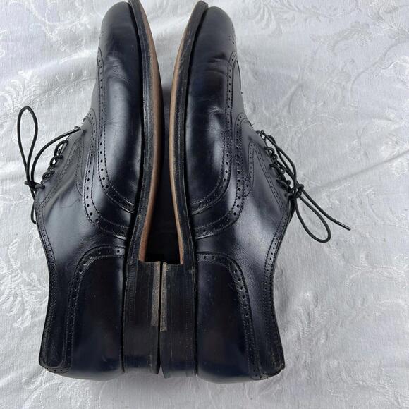 Footjoy Shoes Mens Size 10 D Black Leather Wingtip Dress Career Shoes - Picture 9 of 9
